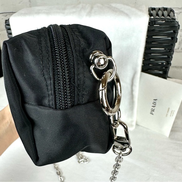 PRADA black nylon pouch crossbody or bum bag with dust bag EXCELLENT - Picture 7 of 15